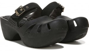Dr Scholl's Women's Dance On Clog Black Snake Flat Shoes 366-7559