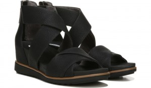 Dr Scholl's Women's Golden Hour Gladiator Sandal Black Snake Heels 026-9792