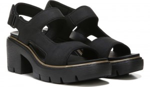 Dr Scholl's Women's Almost There Platform Sandal Black Heels 880-1433