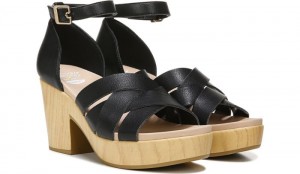 Dr Scholl's Women's Blissful Block Heel Sandal Black Sandals 733-5577