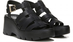 Dr Scholl's Women's Check It Out Wedge Sandal Black Sandals 698-7943