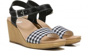 Dr Scholl's Women's Glimmer Wedge Sandal Black Sandals 968-6972