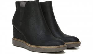 Dr Scholl's Women's Johnnie Wedge Bootie Black Boots 117-1143