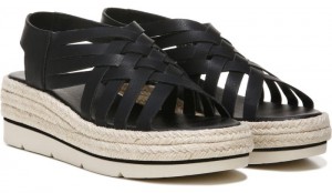 Dr Scholl's Women's Off Site Espadrille Wedge Sandal Black Sandals 642-5974