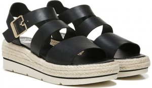 Dr Scholl's Women's Once Twice Platform Sandal Black Sandals 834-7418