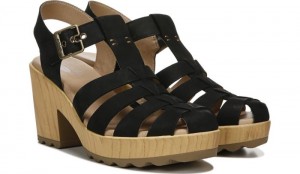 Dr Scholl's Women's Want It All Block Heel Sandal Black Sandals 767-9391