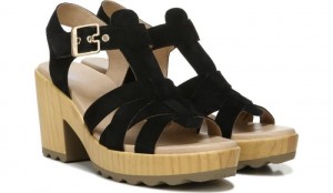 Dr Scholl's Women's Wild Nights Block Heel Sandal Black Heels 550-4145