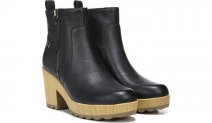 Dr Scholl's Women's Win Over Block Heel Ankle Boot Black Boots 435-7849