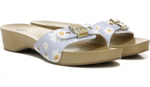 Dr Scholl's Women's Classic Faux Wood Sandal Blue Sandals 768-9134