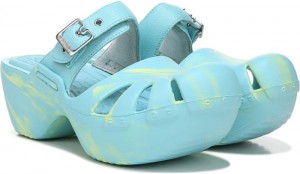 Dr Scholl's Women's Dance On Clog Blue Flat Shoes 610-3658
