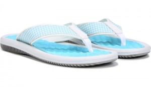 Dr Scholl's Women's Down Time Flip Flop Sandal Blue Sandals 852-6091