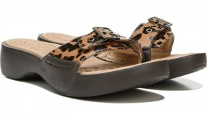 Dr Scholl's Women's Rock On Slide Sandal Brown Leopard Sandals 496-9903