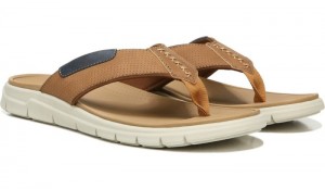 Dr Scholl's Men's Taunt Flip Flop Sandal Brown Shoes 344-8344