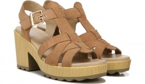 Dr Scholl's Women's Wild Nights Block Heel Sandal Brown Sandals 251-7405