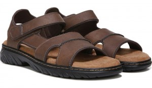 Dr Scholl's Men's Complex Sandal Dark Brown Shoes 187-5766