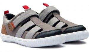 Dr Scholl's Boys Jonah Strap Sneaker Deep Grey Shoes 842-9006