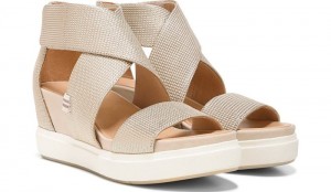 Dr Scholl's Women's Scout High Wedge Sandal Gold Metal Sandals 784-0741
