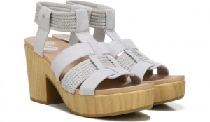 Dr Scholl's Women's Blossom Block Heel Sandal Grey Sandals 816-0270