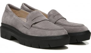 Dr Scholl's Women's Classy Platform Loafer Grey Flat Shoes 431-4014
