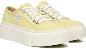 Dr Scholl's Women's Funday Platform Sneaker Lemon Yellow Sneakers 538-7916