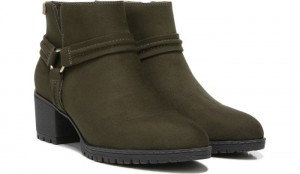 Dr Scholl's Women's Laney Block Heel Ankle Boot Olive Boots 450-5012