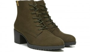 Dr Scholl's Women's Laurence Block Heel Boot Olive Boots 139-4965