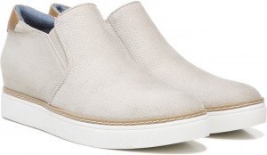 Dr Scholl's Women's If Only Wedge Sneaker Bootie Oyster Fabric Sneakers 098-9743