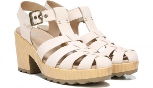 Dr Scholl's Women's Want It All Block Heel Sandal Sand Dollar Leather Sandals 265-3673