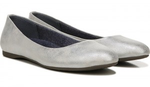 Dr Scholl's Women's Giorgie Memory Foam Flat Silver Flat Shoes 784-0299