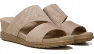 Dr Scholl's Women's Goldie Wedge Slide Sandal Taupe Heels 565-0173