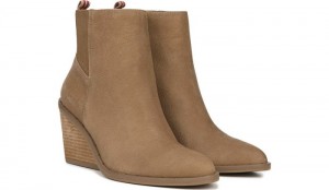 Dr Scholl's Women's Mania Wedge Bootie Toasted Coconut Leather Boots 093-1541
