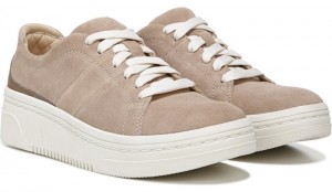 Dr Scholl's Women's Everyday Platform Sneaker Toasted Taupe Suede Sneakers 858-2072