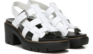 Dr Scholl's Women's Afterglow Platform Sandal White Heels 109-3602