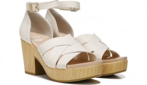 Dr Scholl's Women's Blissful Block Heel Sandal White Sandals 183-3737