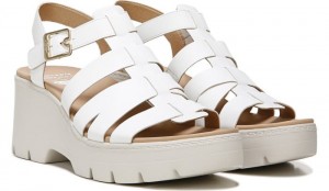 Dr Scholl's Women's Check It Out Wedge Sandal White Sandals 303-4191