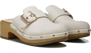 Dr Scholl's Women's Classic Clog White Flat Shoes 656-7357