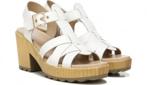 Dr Scholl's Women's Wild Nights Block Heel Sandal White Heels 470-6234