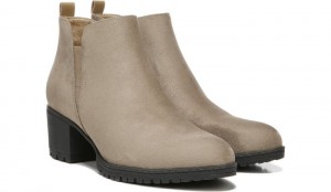 Dr Scholl's Women's London Block Heel Bootie Woodsmoke Microfiber Boots 272-8563